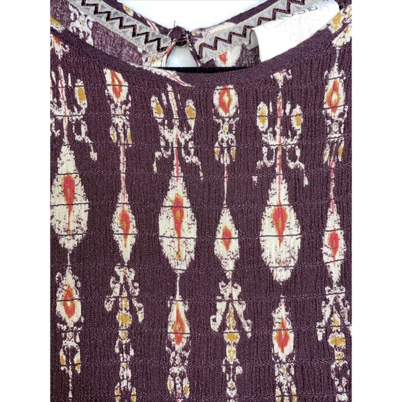 Knox Rose Mini Dress Women's Size M Rayon Burgandy Sleeveless Button up  Boho - Picture 4 of 11